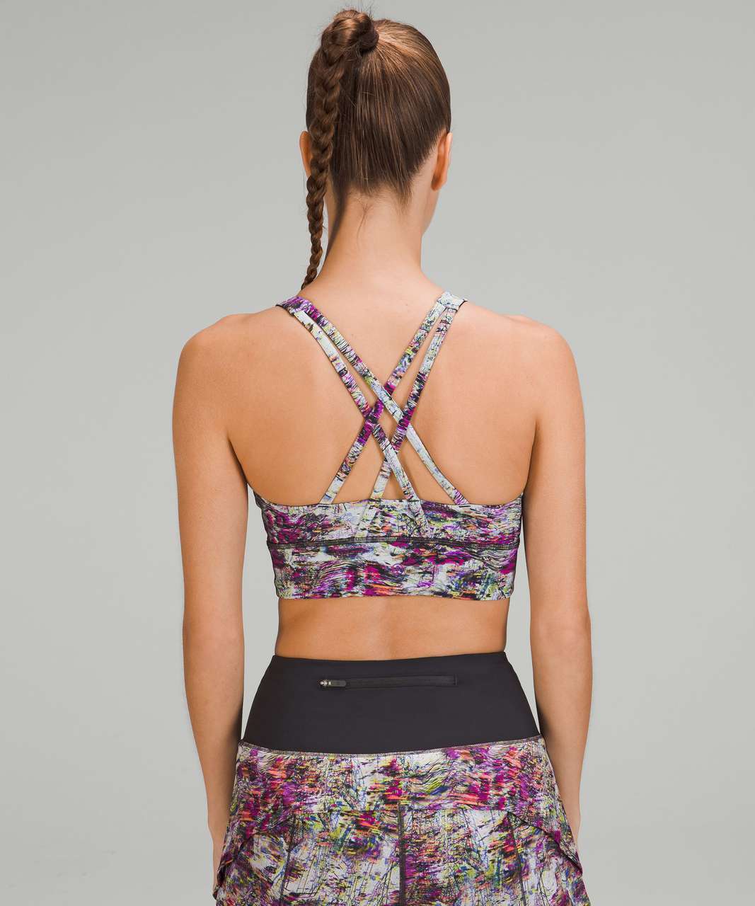 Lululemon Limited Edition Energy High-Neck Longline Bra *Medium Support, B-D Cups - Firework Floral Multi