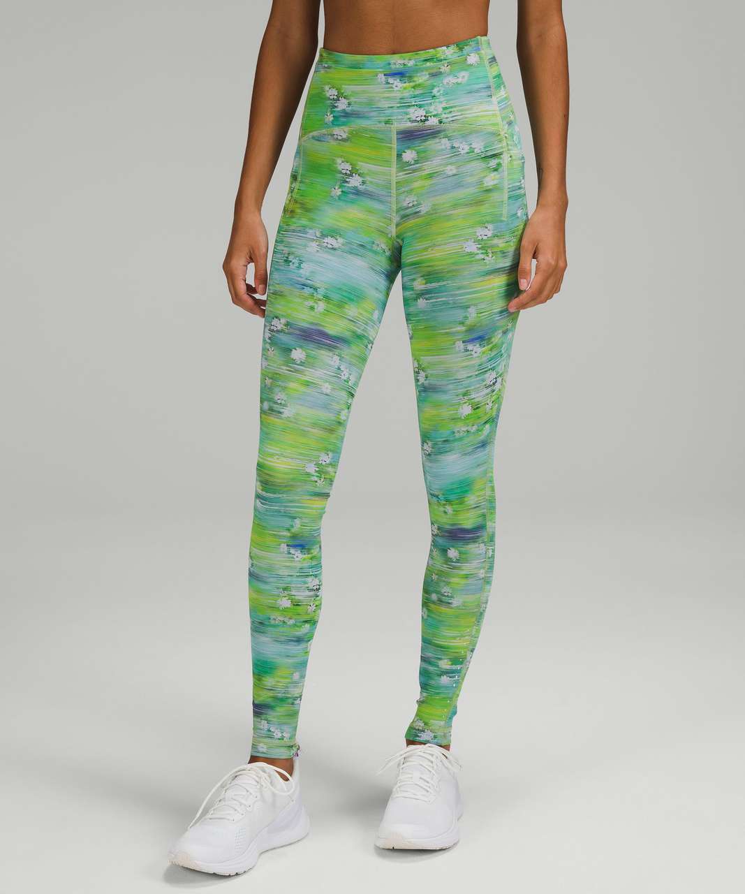 Lululemon Fast $ Free Tight Leggings Floral, Black, True Navy, Dark  Terracotta