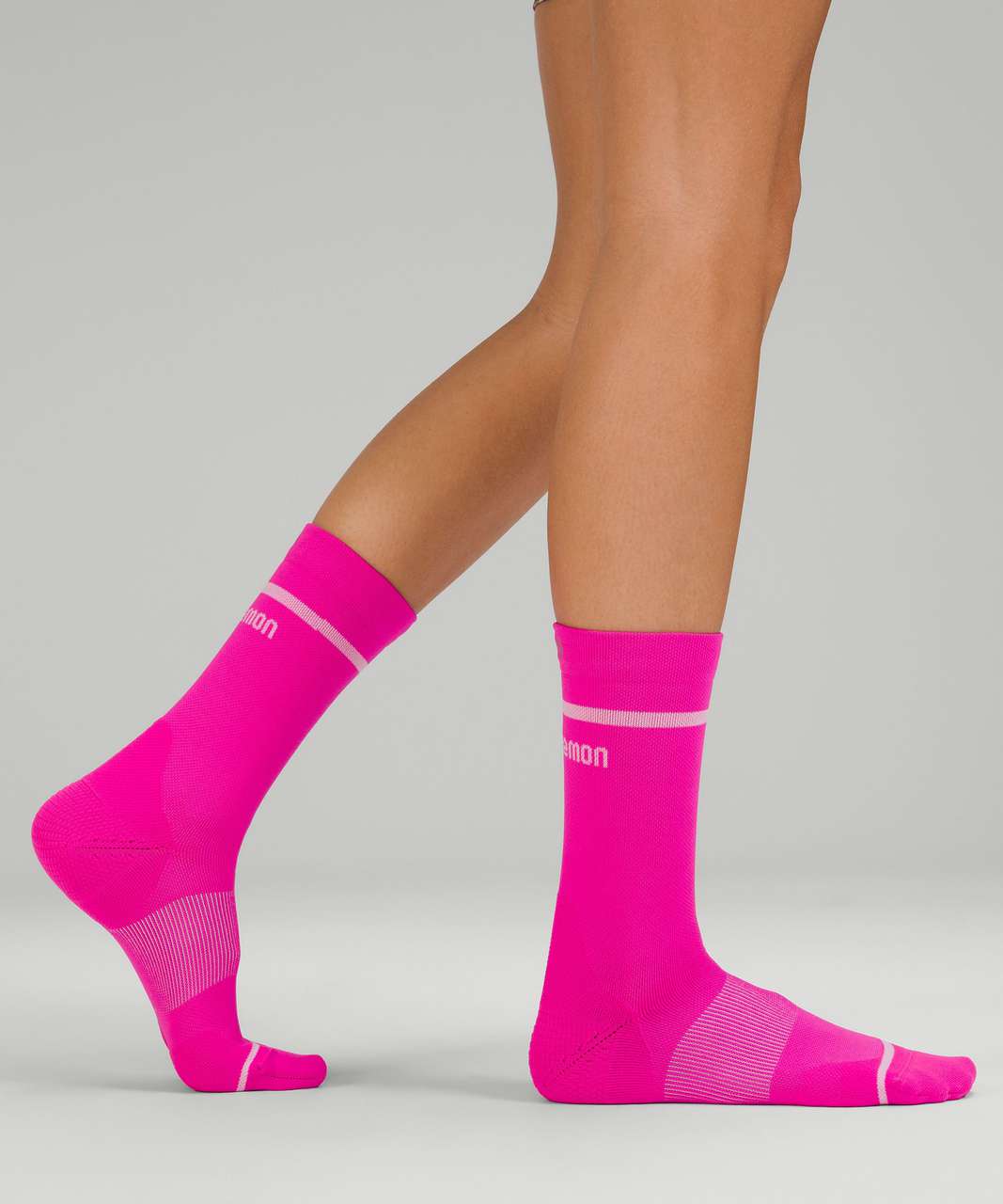 Lululemon Womens Power Stride Crew Sock 2 Pack - Pow Pink / Maldives Green