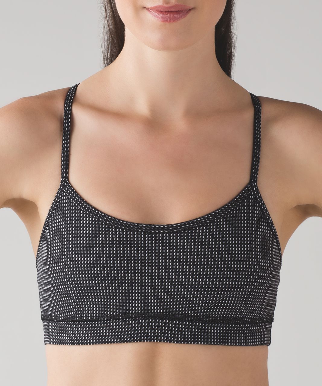 Lululemon Flow Y Bra IV - Teeny Check White Black