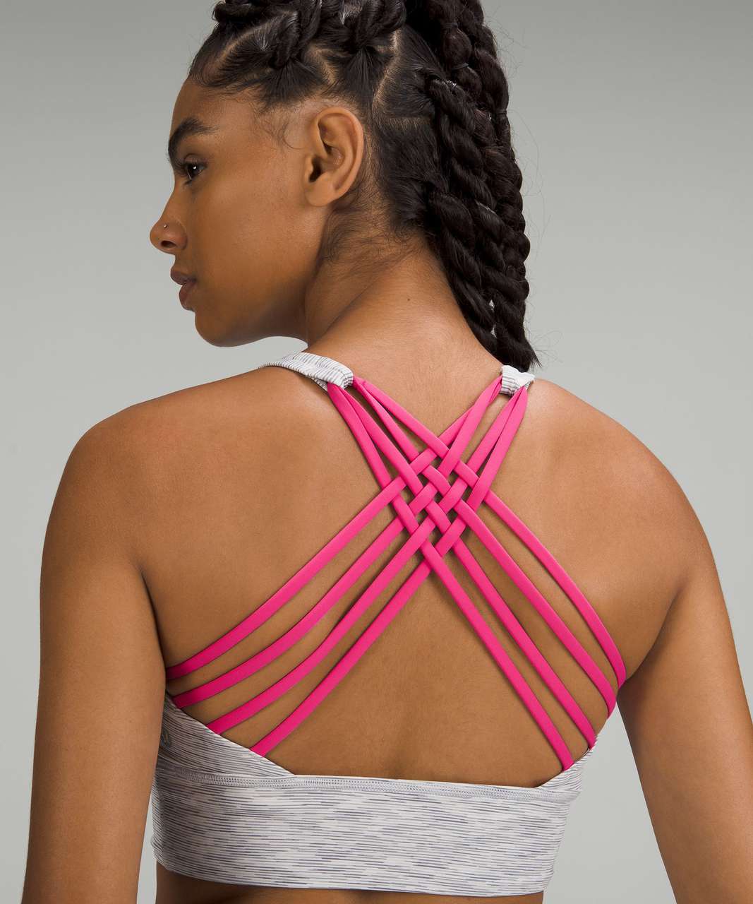 Lululemon Free to Be High-Neck Longline Bra - Wild *Light Support, A/B Cup - Wee Are From Space Nimbus Battleship / Sonic Pink