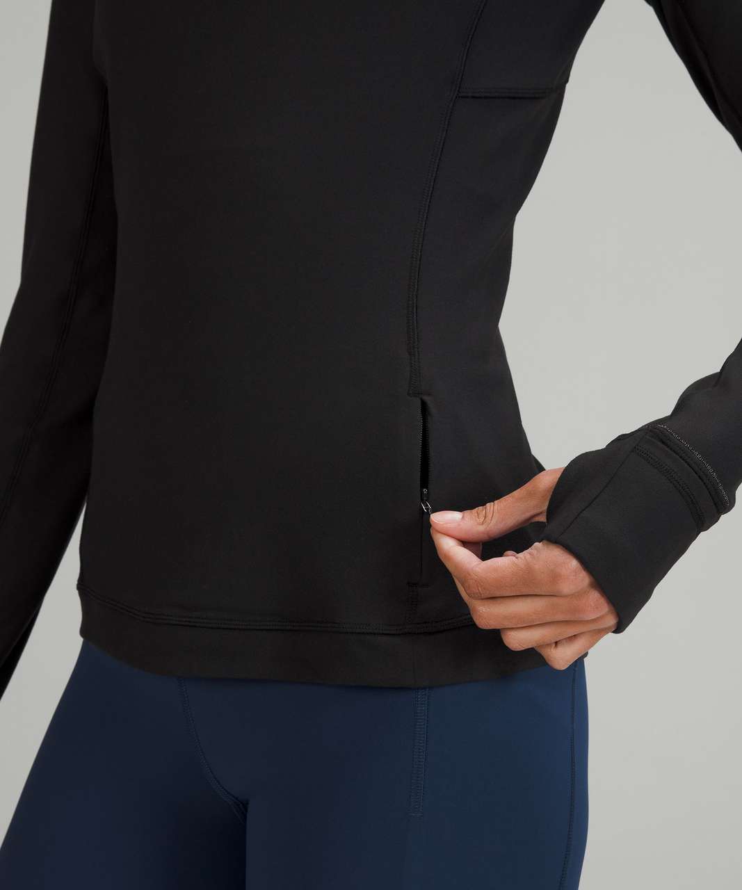 Lululemon Its Rulu Run Long Sleeve Hoodie - Black - lulu fanatics