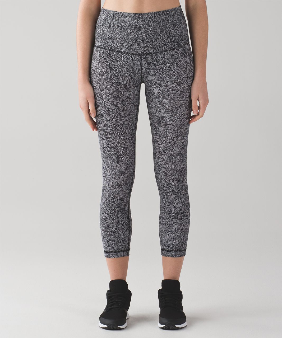 Lululemon Wunder Under Crop (Hi-Rise) (21") - Line Up White Black