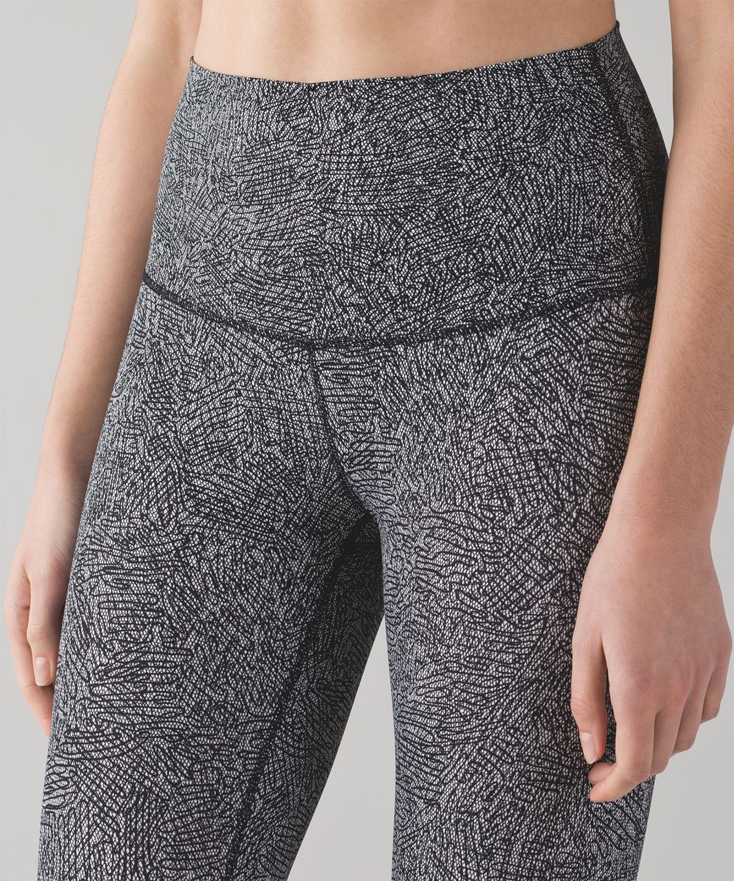 Lululemon Wunder Under Crop (Hi-Rise) (21") - Line Up White Black