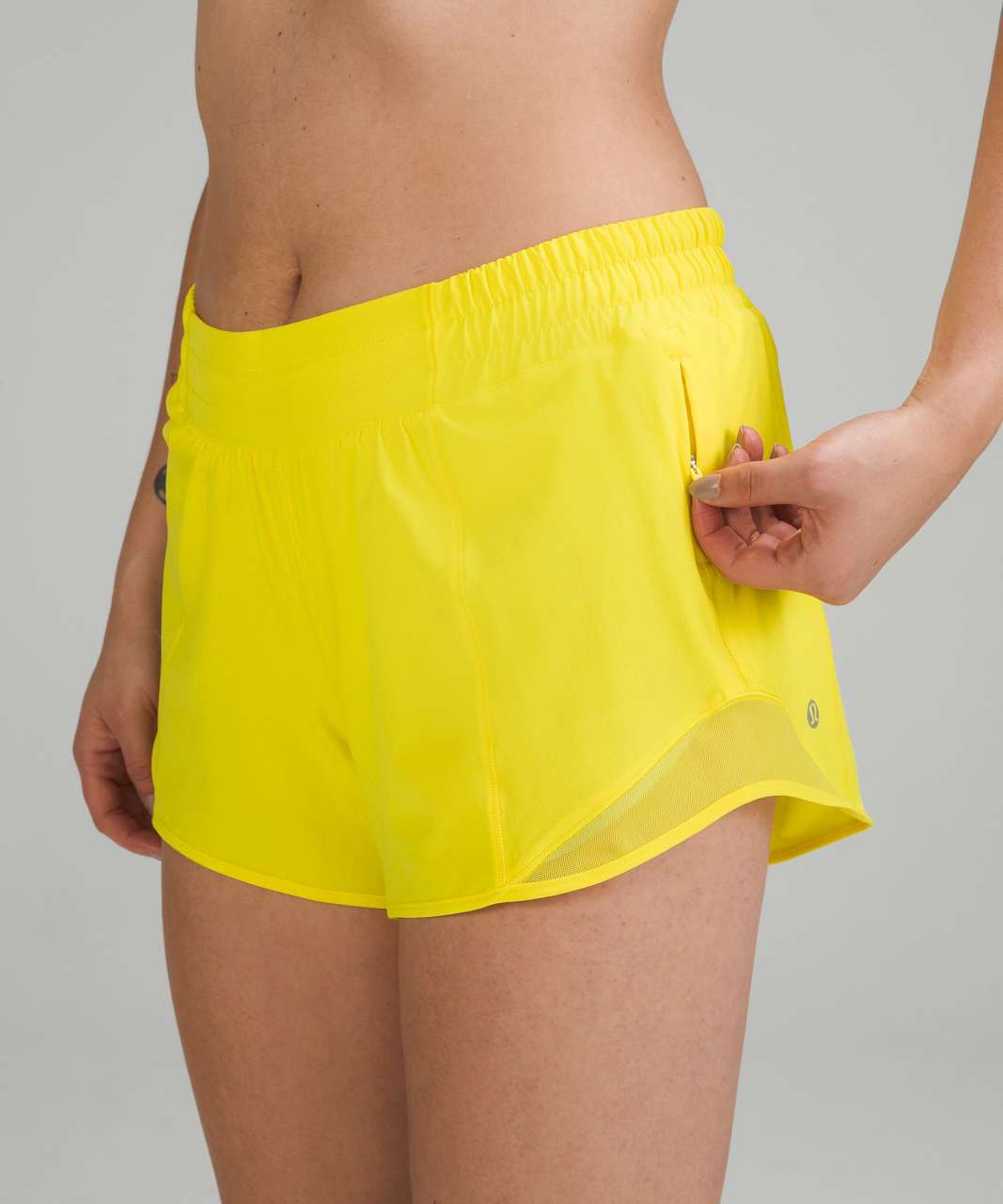 Lululemon Hotty Hot Low-Rise Lined Short 4" - Sonic Yellow
