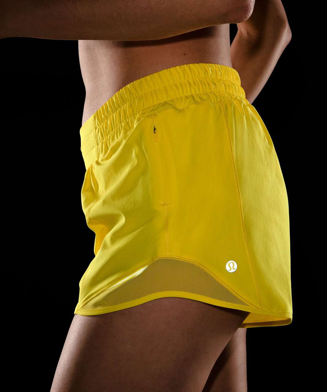 Lululemon Hotty Hot Low-Rise Lined Short 4 - Sonic Yellow - lulu