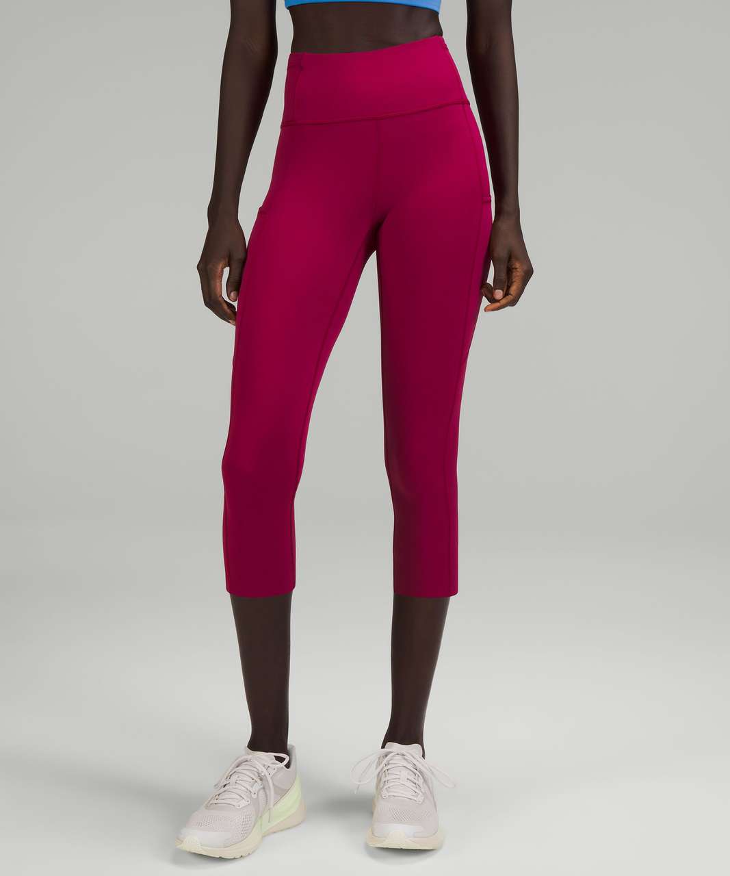 Lululemon Fast and Free High-Rise Crop 19 - Pomegranate - lulu fanatics