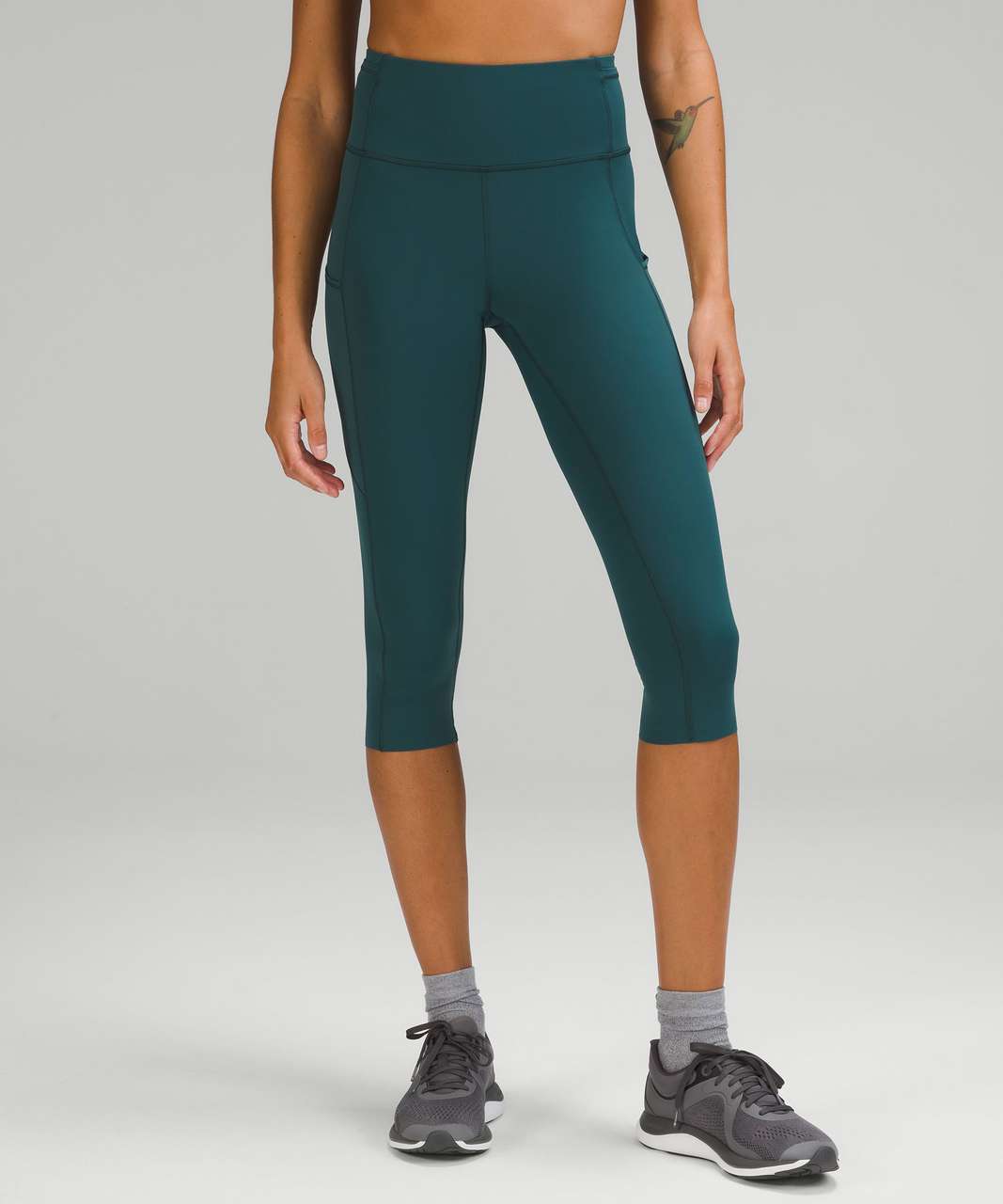 Lululemon Fast and Free High-Rise Crop 19 - Green Jasper - lulu fanatics