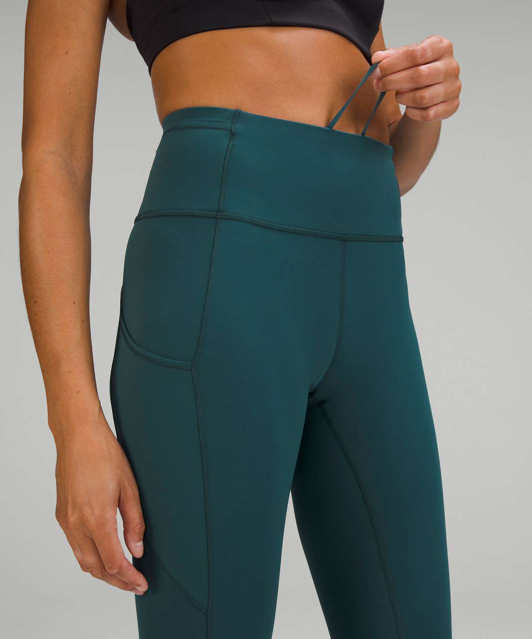 Lululemon Fast & Free 7/8 Tight - Thrive Viridian Green Black - lulu  fanatics