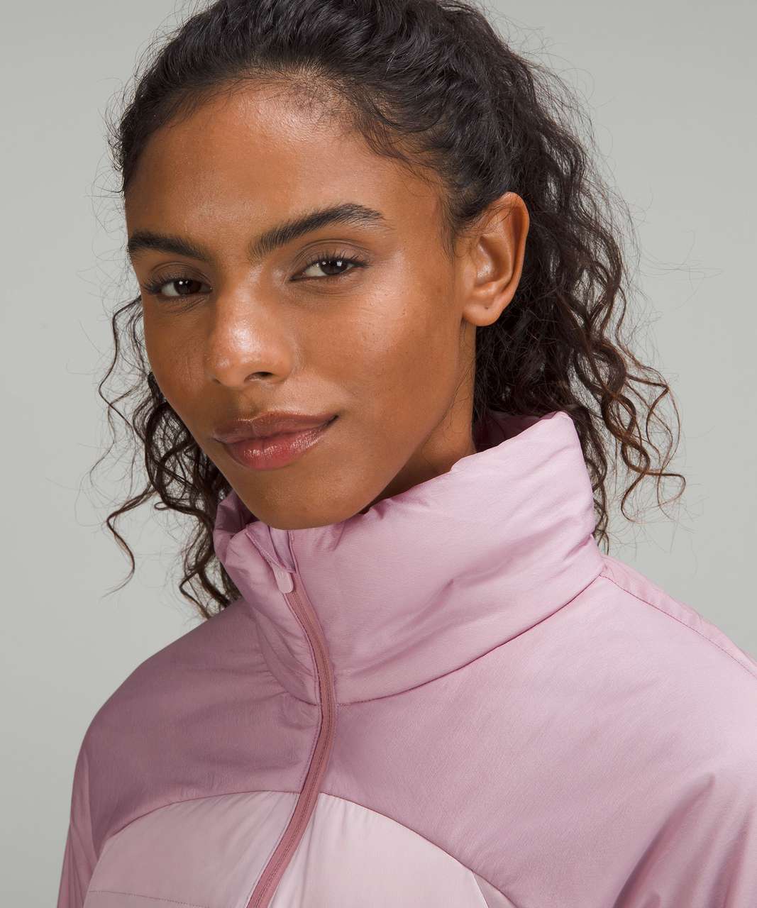 Lululemon Down For It All Jacket Full Zip Hood Size 8 Pink Mist PIMI