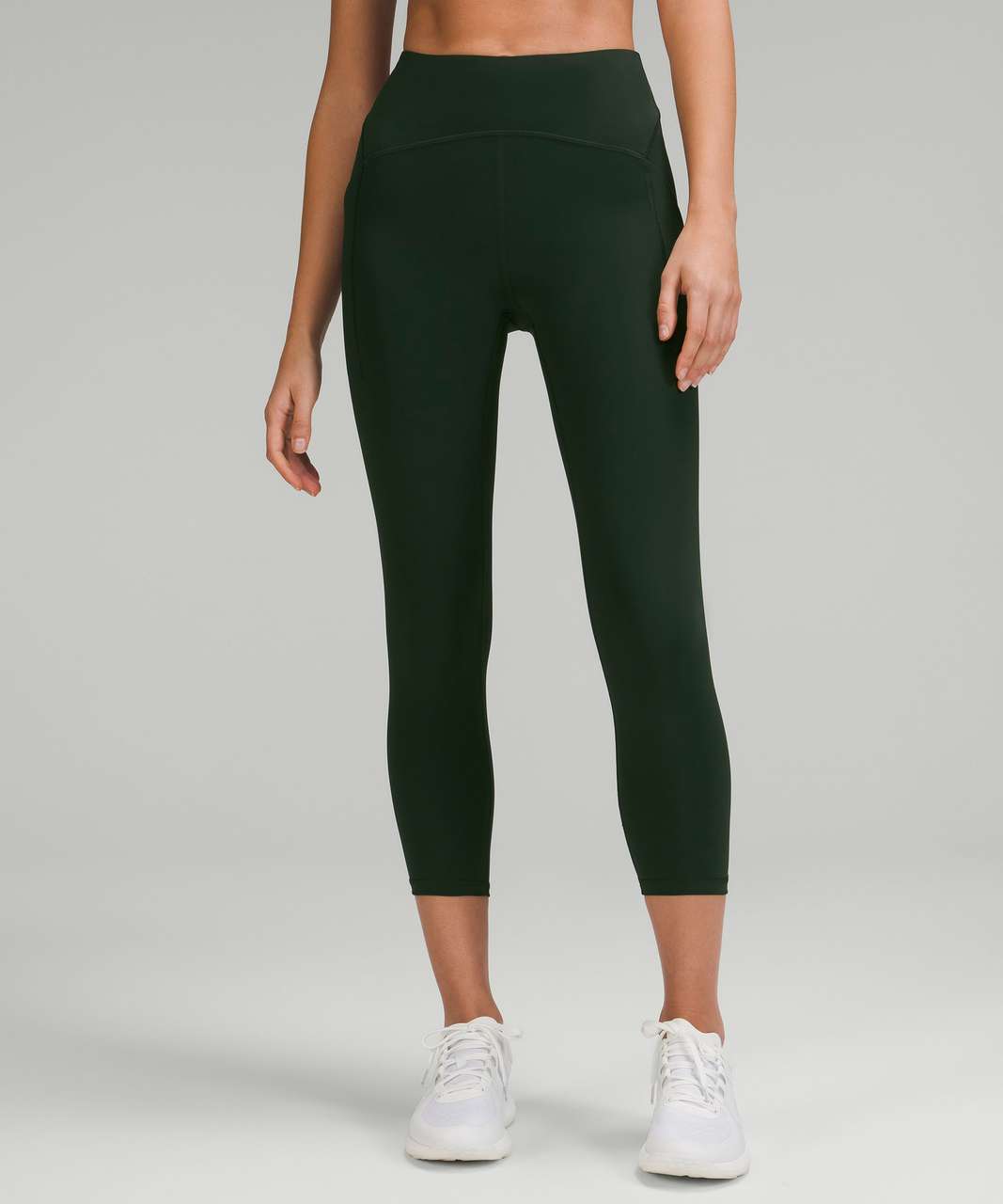 Lululemon Power Thru High-Rise Crop 23 - Rainforest Green - lulu fanatics