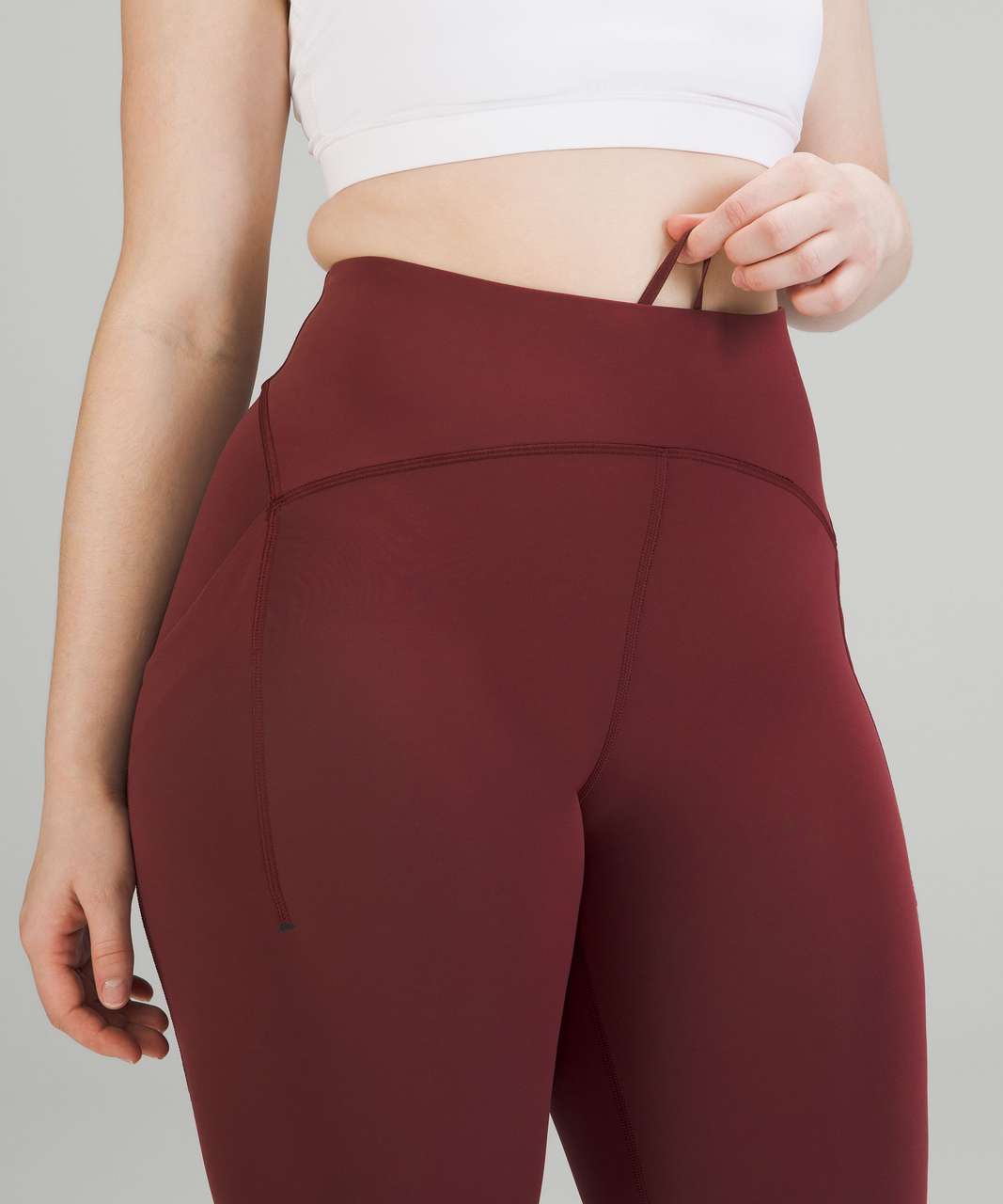 Lululemon Power Thru High-Rise Tight 28 - Red Merlot - lulu fanatics