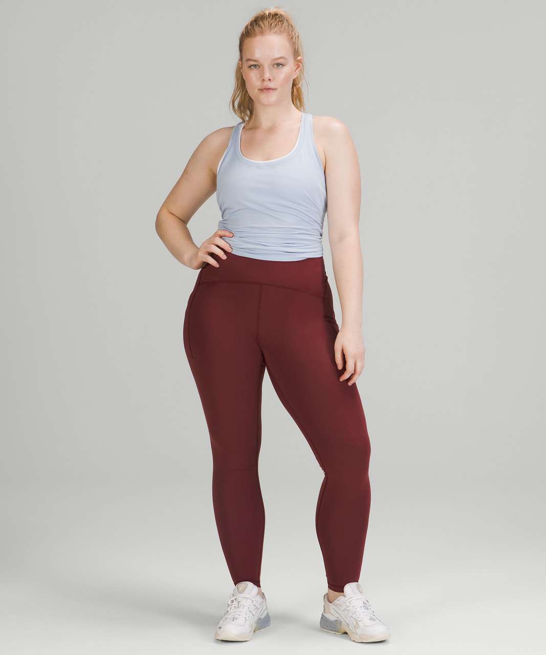 Lululemon Power Thru High-Rise Tight 28 - Red Merlot - lulu fanatics