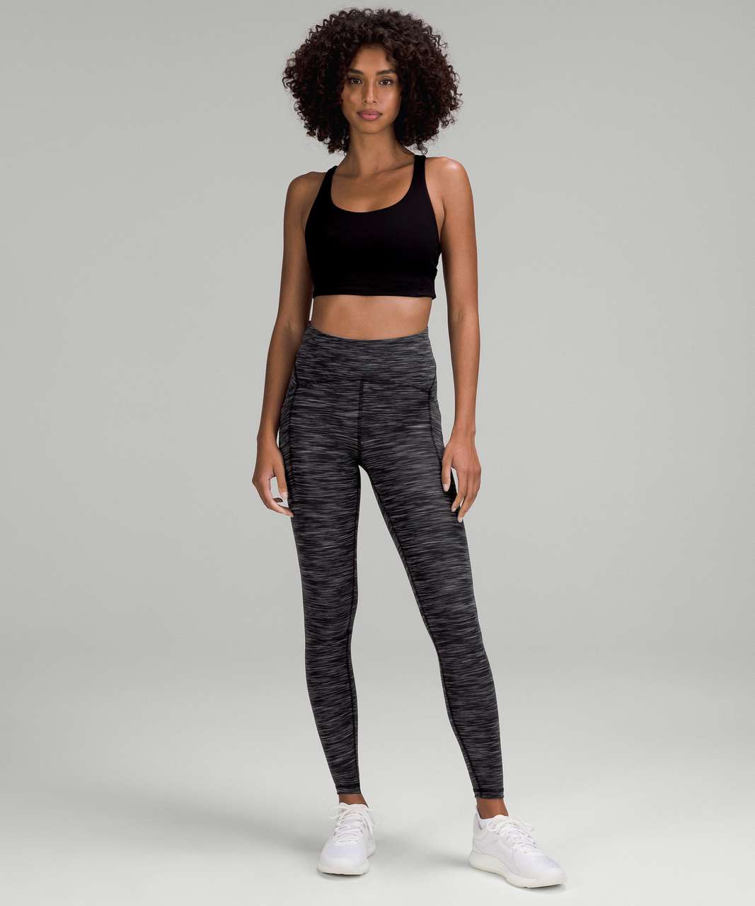 Lululemon Power Thru High-Rise Tight 28 - Heathered Black - lulu