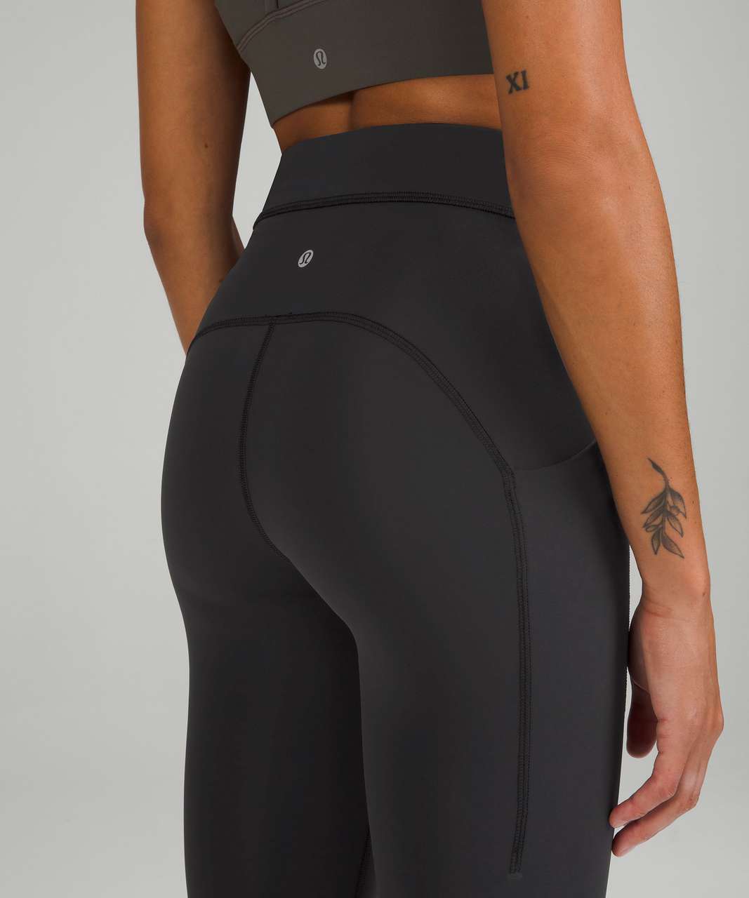 Lululemon Power Thru High-Rise Tight 25 - Crackle Glaze Coal Black - lulu  fanatics