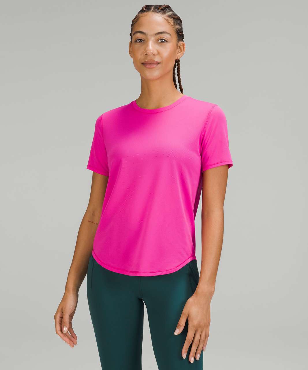 Lululemon Shirt Womens 10 Pink Large Loose Transparent Activewear Training  Shirt