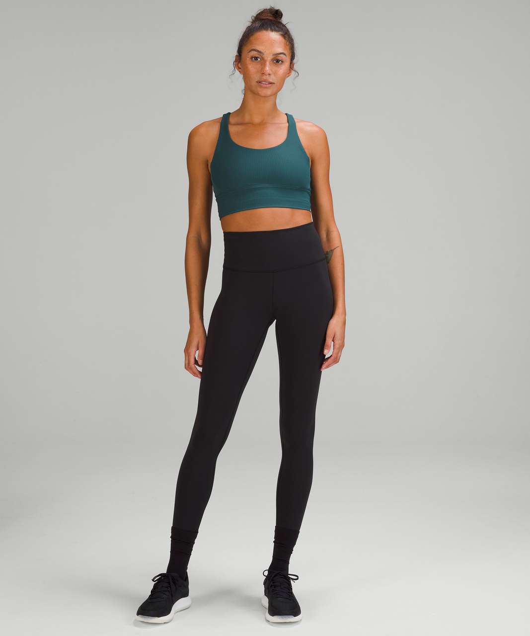 Lululemon Ribbed Train Bra  Jasper Green, Women's Fashion