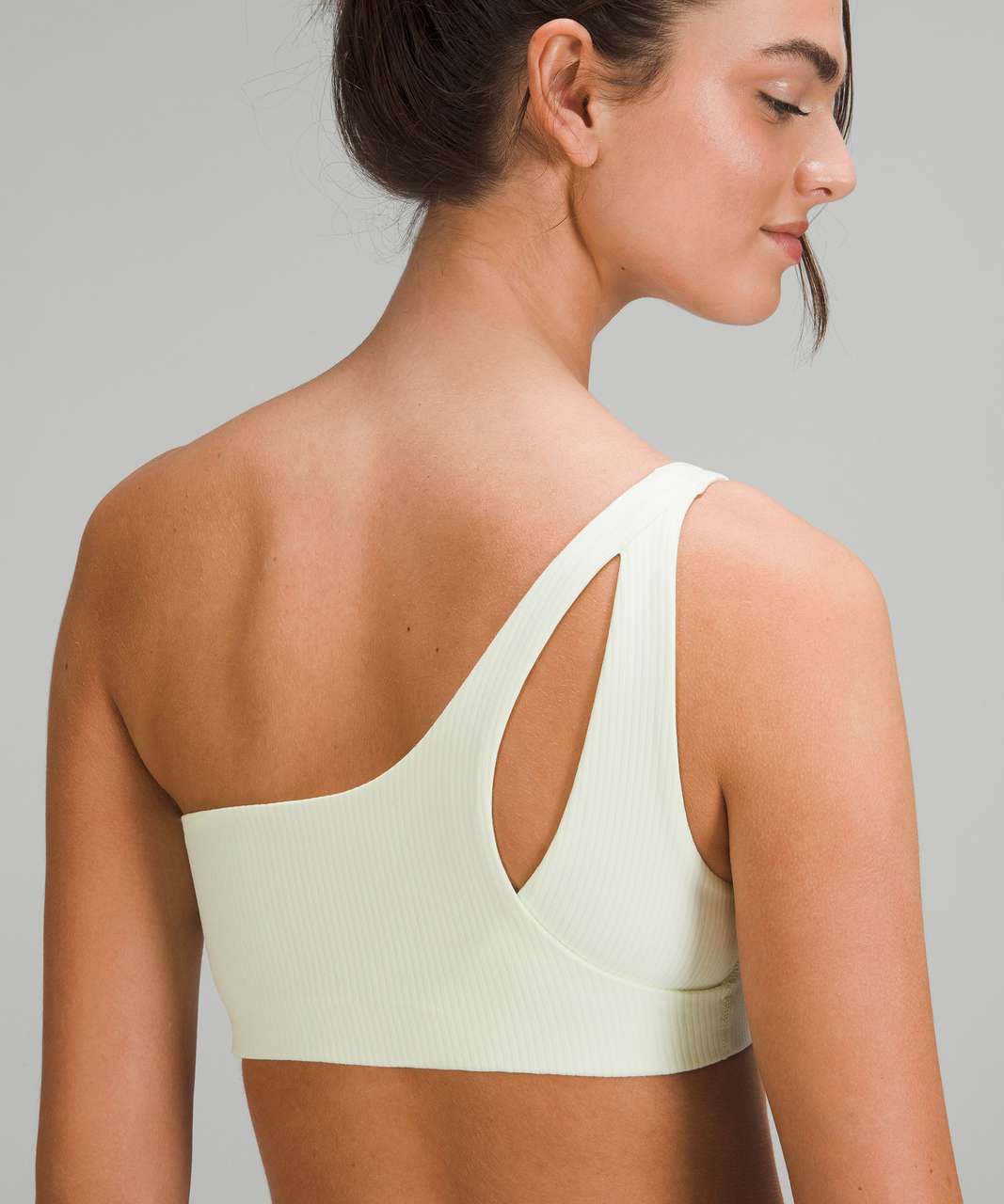 Lululemon Ribbed Nulu Asymmetrical Yoga Bra *Light Support, A/B Cup -  Elixir - lulu fanatics