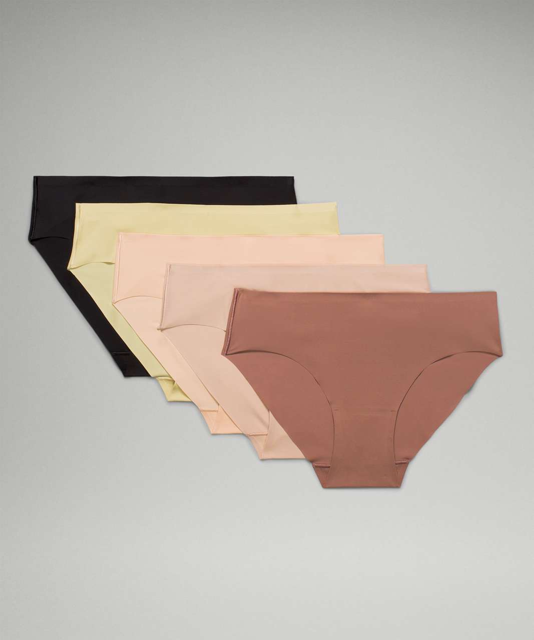 Lululemon InvisiWear Mid-Rise Bikini Underwear 5 Pack - Black / Sunbeam / Desert Dust / Misty Shell / Twilight Rose