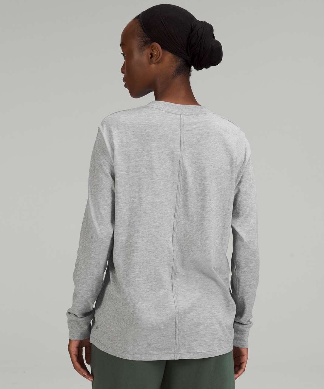 Lululemon All Yours Cotton Long Sleeve Shirt - Heathered Core Medium Grey