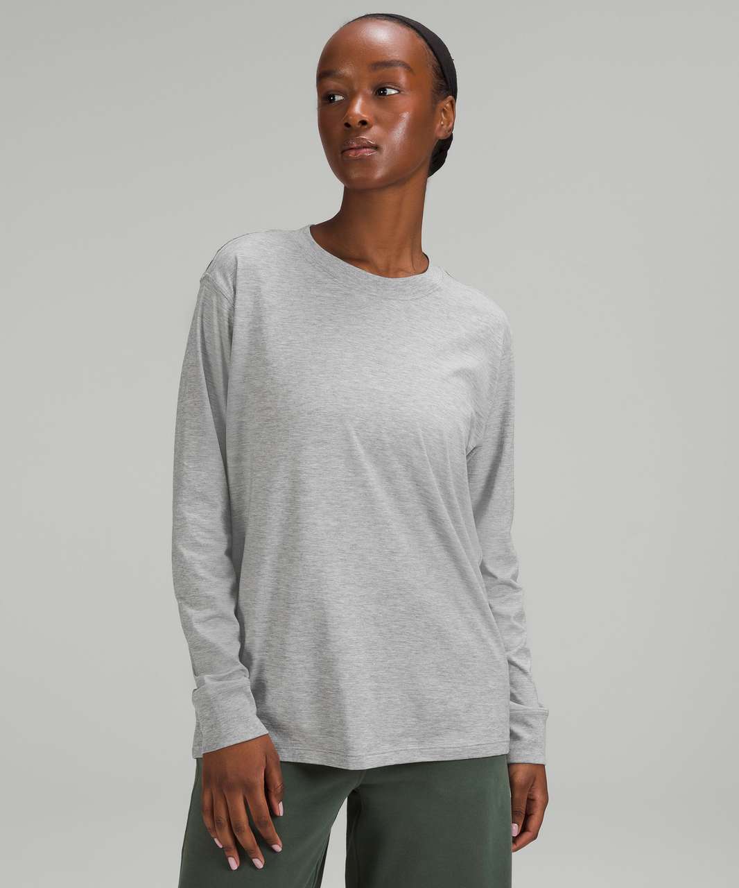 Lululemon All Yours Cotton Long Sleeve Shirt - Heathered Core Medium Grey