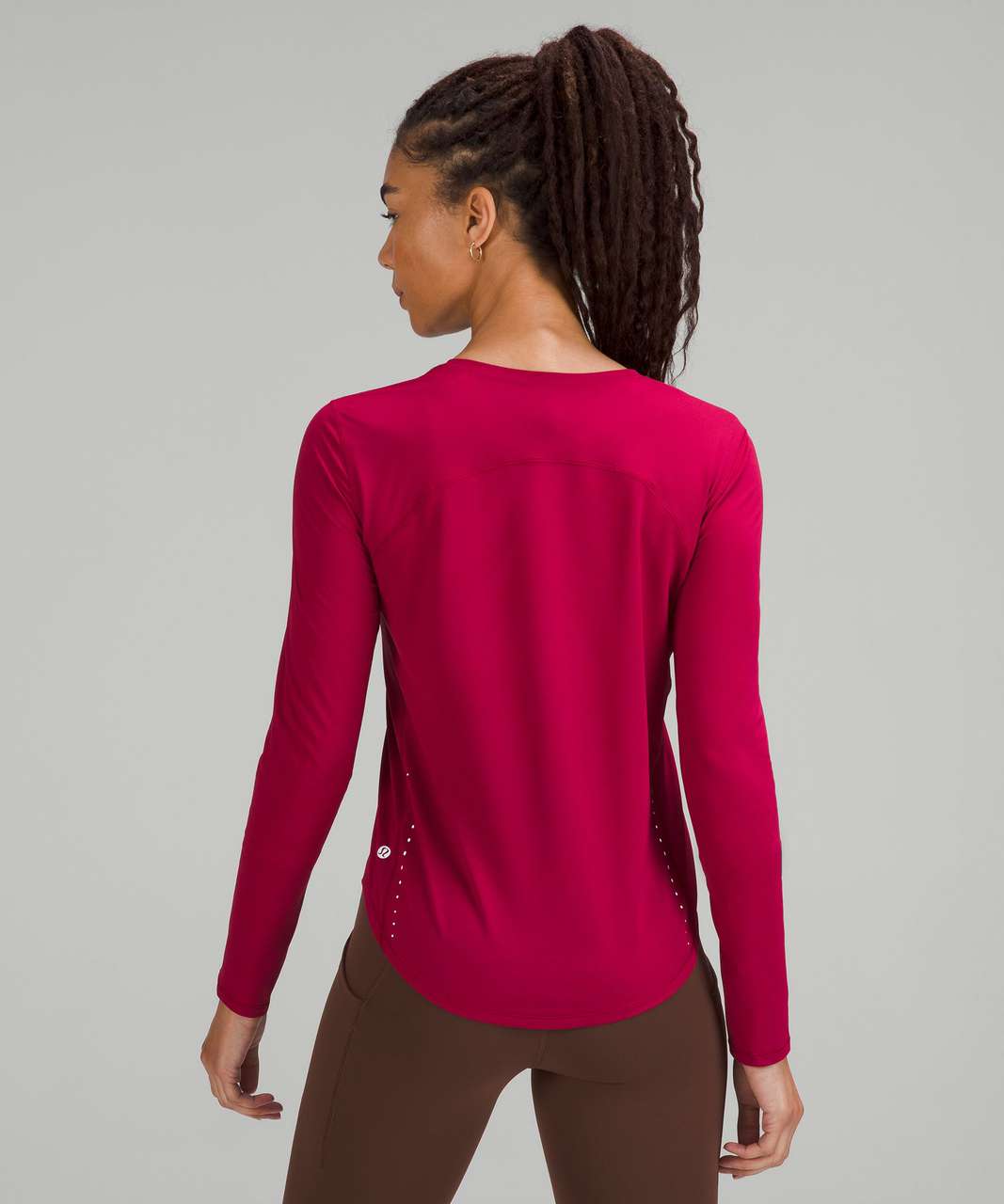 Lululemon High-Neck Running and Training Long Sleeve Shirt - Pomegranate -  lulu fanatics