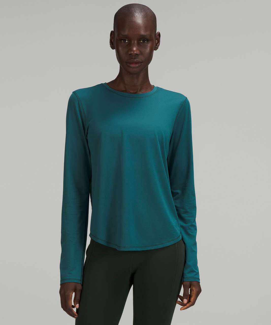 Lululemon High-Neck Running and Training Long Sleeve Shirt - Green Jasper