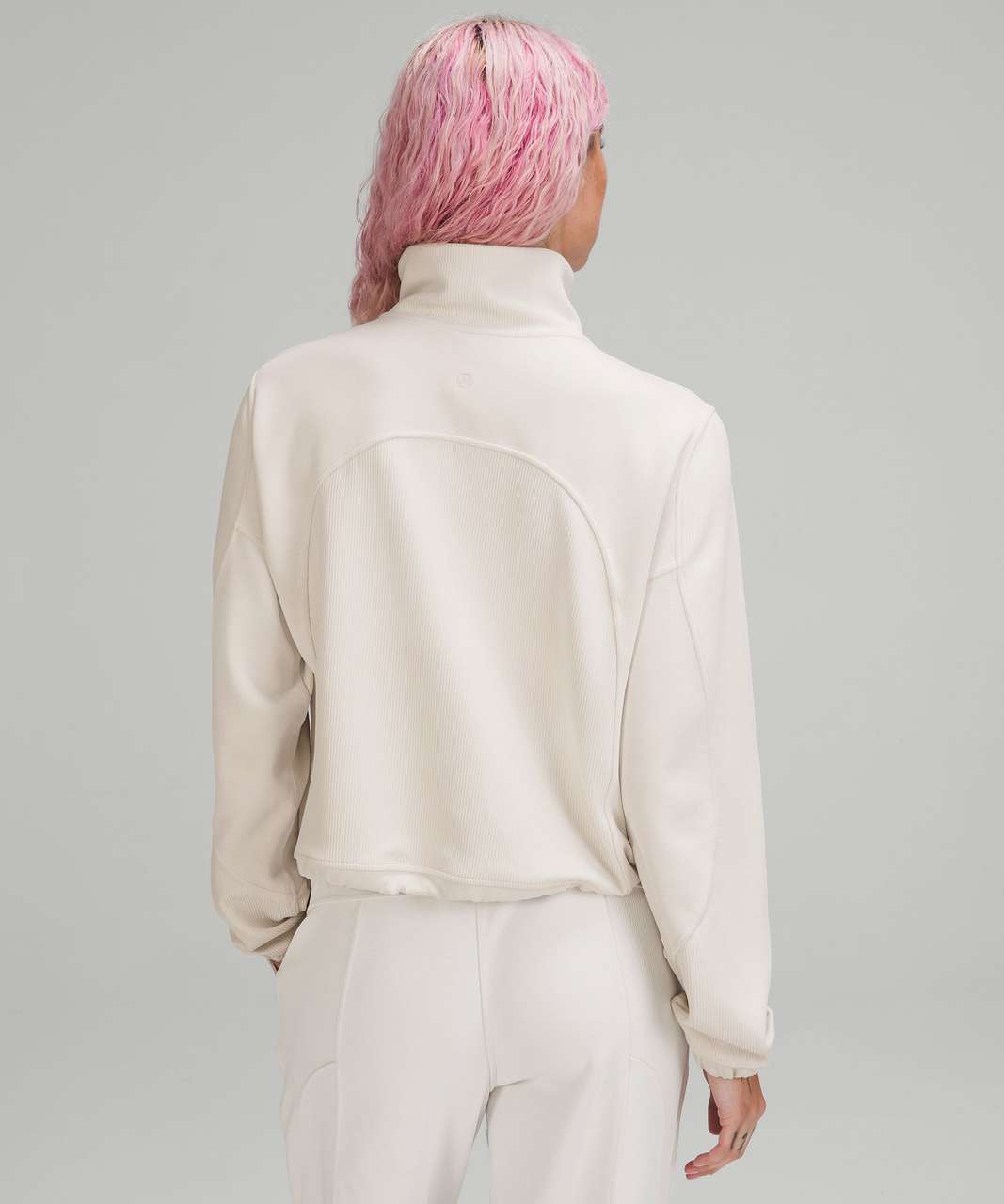 Lululemon Brushed Softstreme Ribbed Half Zip - White Opal