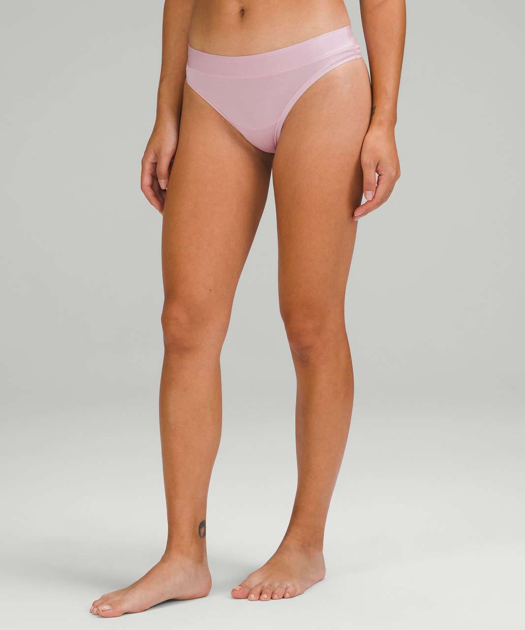 Lululemon UnderEase Mid-Rise Thong Underwear 3 Pack - Gull Grey / Pink Peony / Cayenne