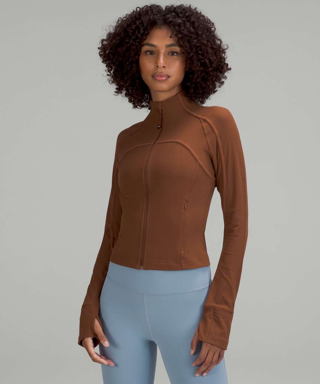 Lululemon Ribbed Nulu Cropped Define Jacket - Roasted Brown