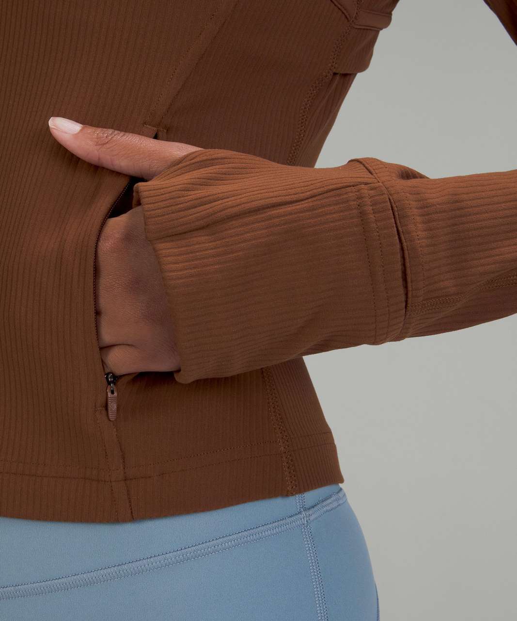 Lululemon Ribbed Nulu Cropped Define Jacket - Roasted Brown