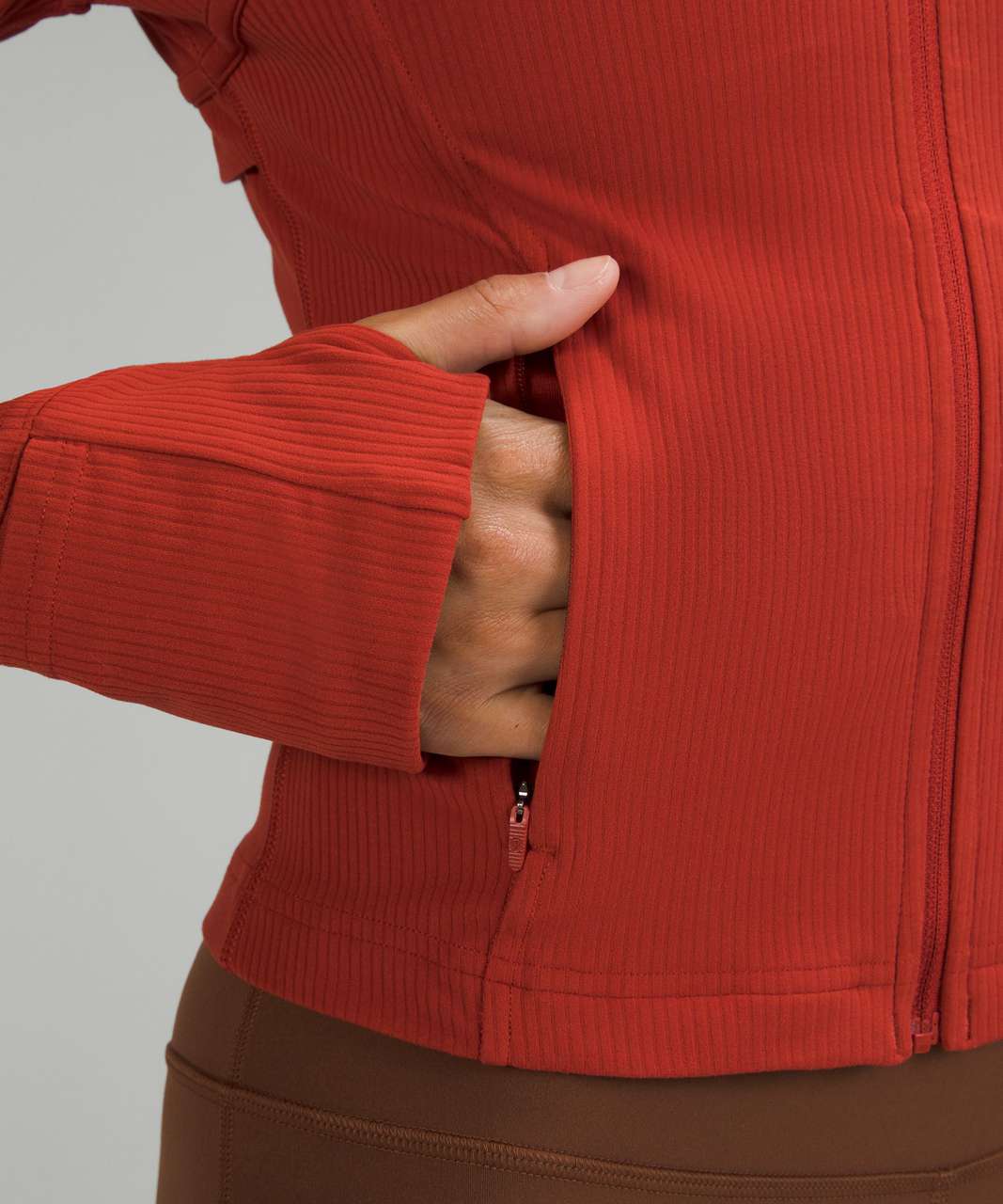 Lululemon Ribbed Nulu Cropped Define Jacket - Cayenne