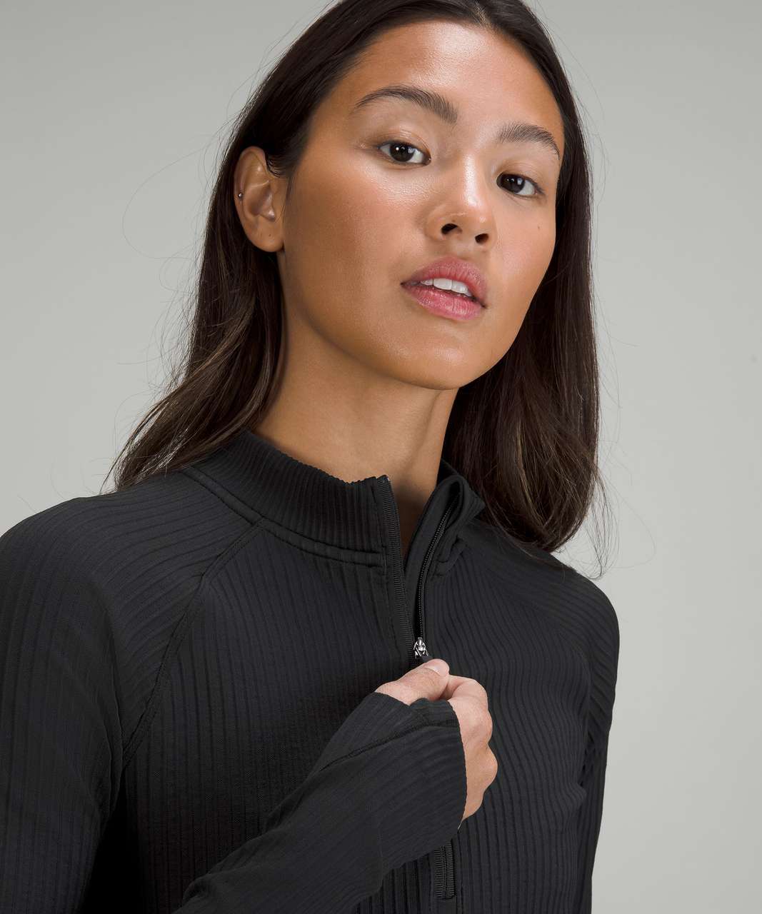 Lululemon Rest Less 1/2 Zip - Black / Black (First Release) - lulu fanatics