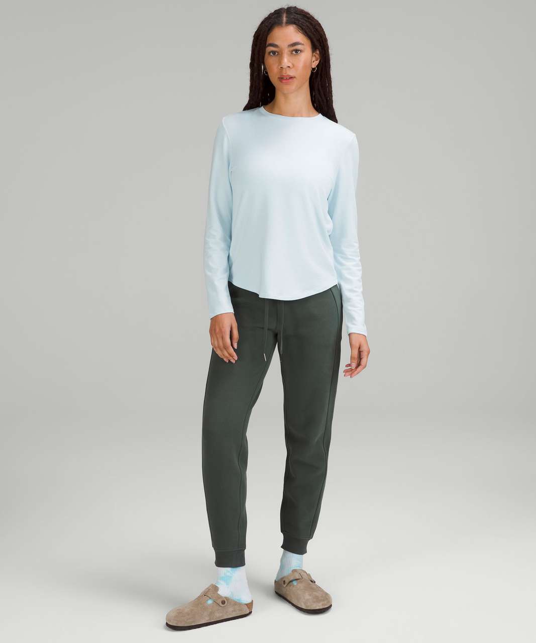 Lululemon Love Modal Fleece Long Sleeve Shirt - Powder Blue