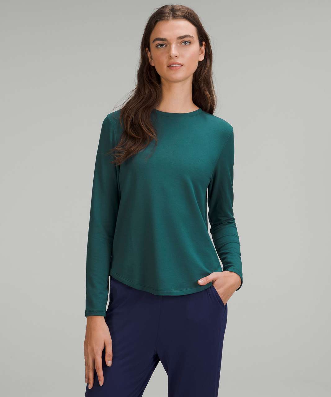 Lululemon Love Modal Fleece Long Sleeve Shirt - Green Jasper