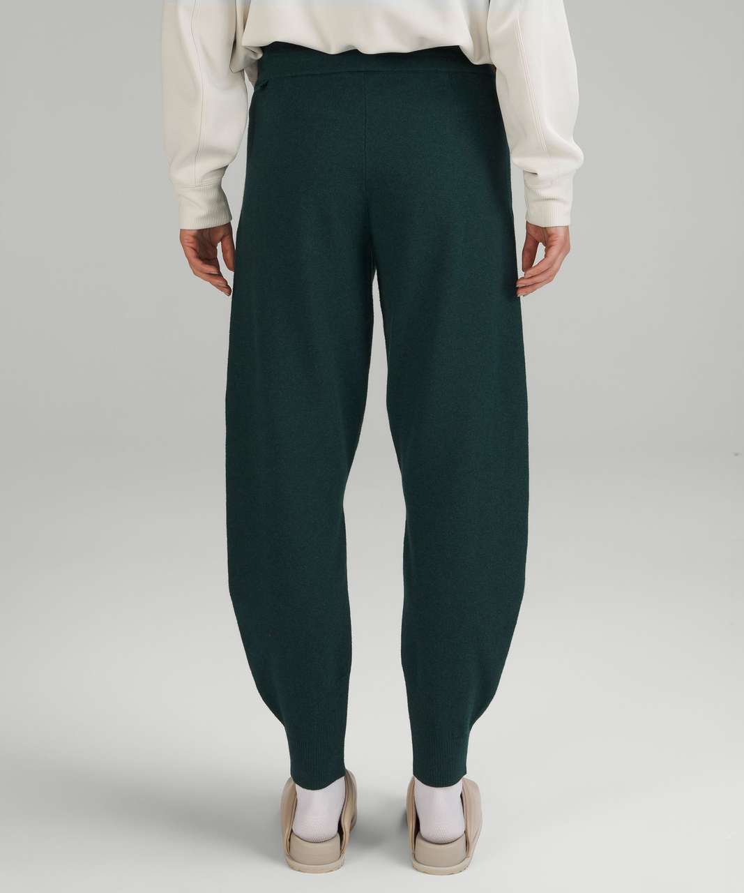 Lululemon Cotton-Cashmere Knit Mid-Rise Jogger - Heathered Green Jasper