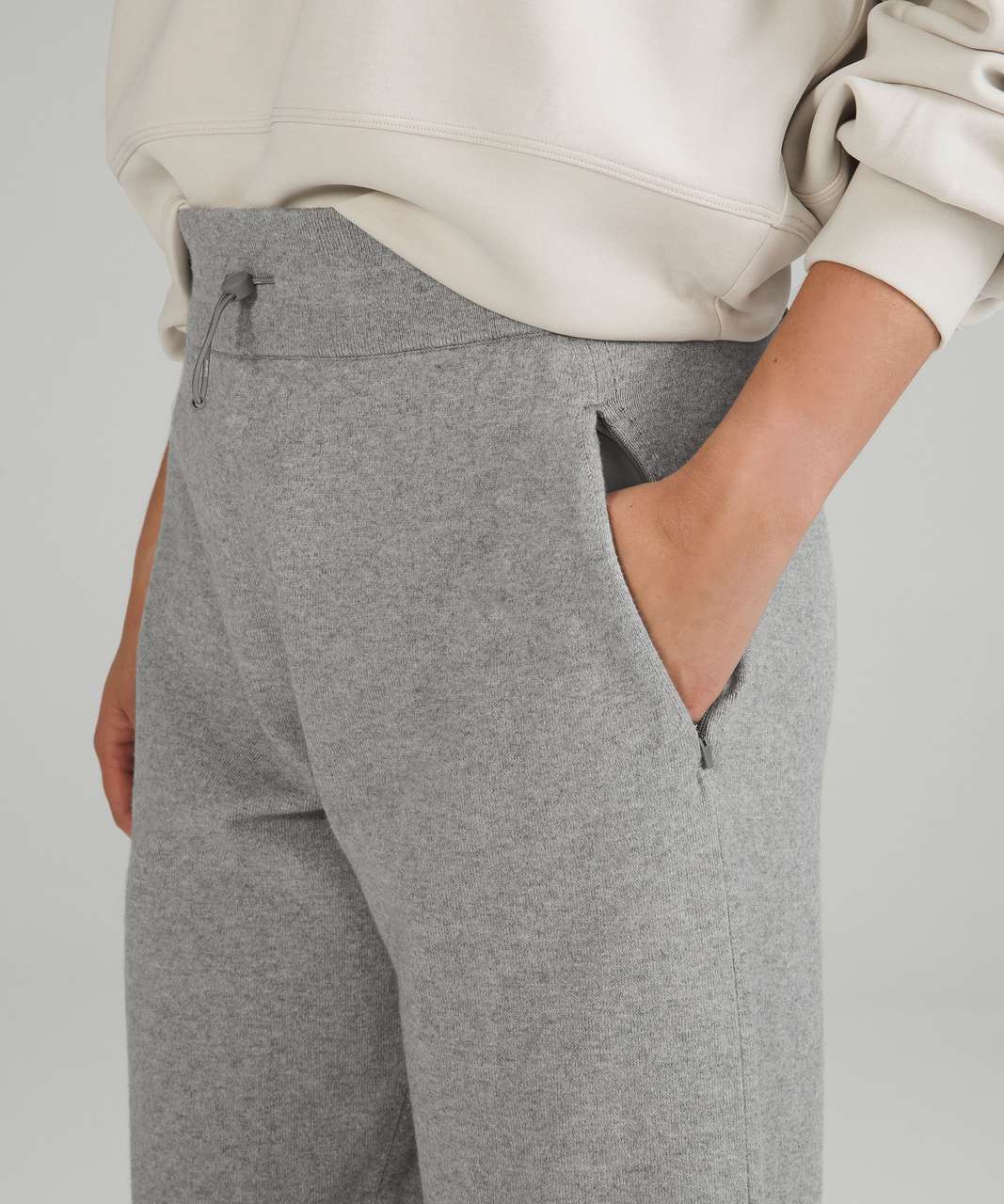 Lululemon Cotton-Cashmere Knit Mid-Rise Jogger - Heathered Gull Grey