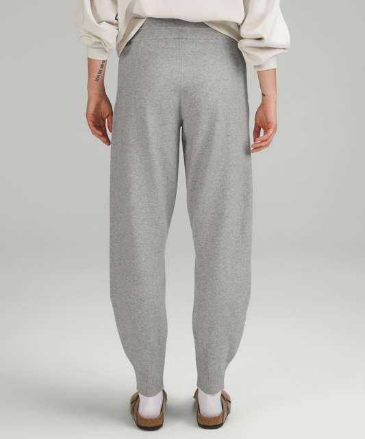 Lululemon Cotton-Cashmere Knit Mid-Rise Jogger - Heathered Black - lulu  fanatics