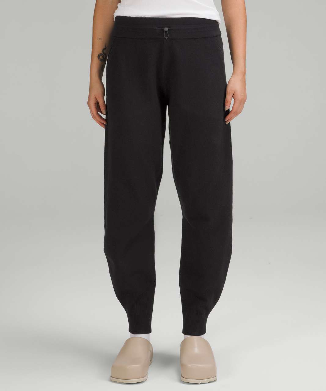 Lululemon Cotton-Cashmere Knit Mid-Rise Jogger - Black