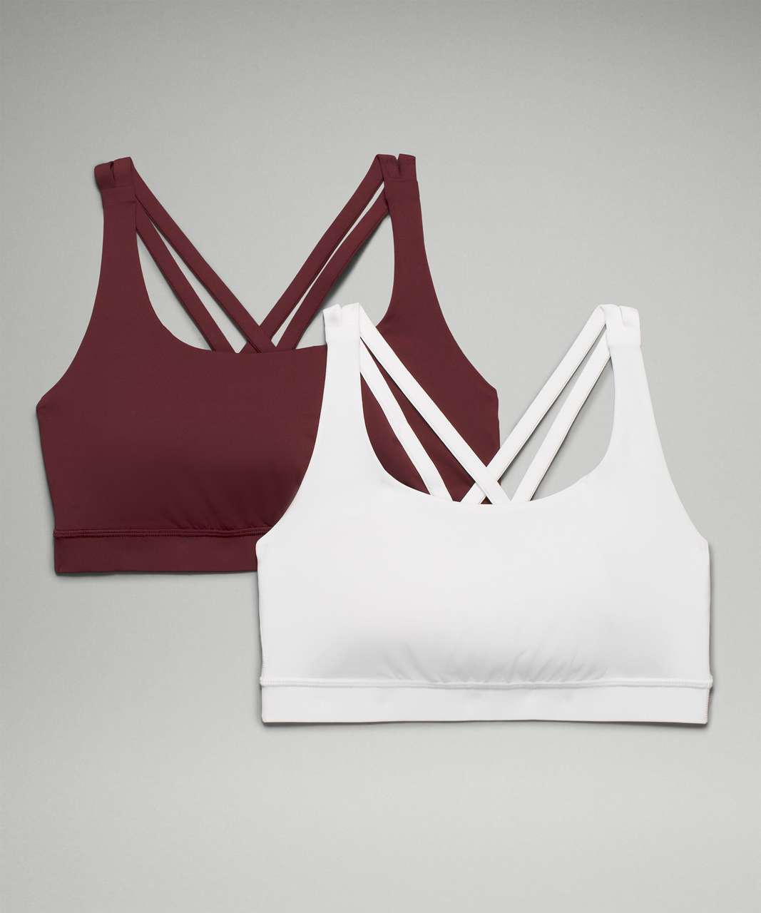 Lululemon Energy Bra 2 Pack *Medium Support, B-D Cups - White / Red Merlot