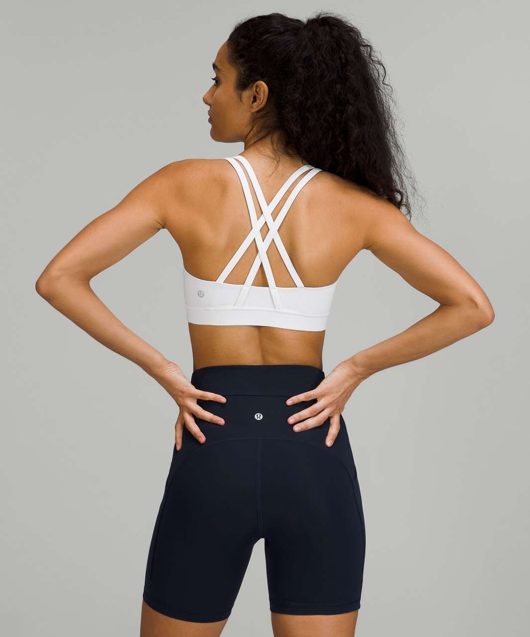 Lululemon ENERGY Bra Static Mist Black White Yoga Sports Criss