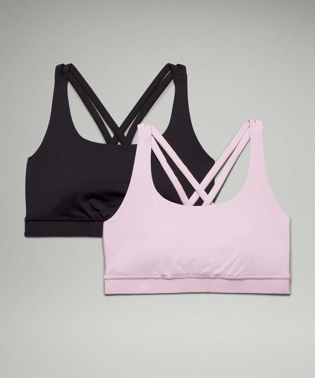 Lululemon Energy Bra 2 Pack *Medium Support, B-D Cups - Black / Pink Peony  - lulu fanatics