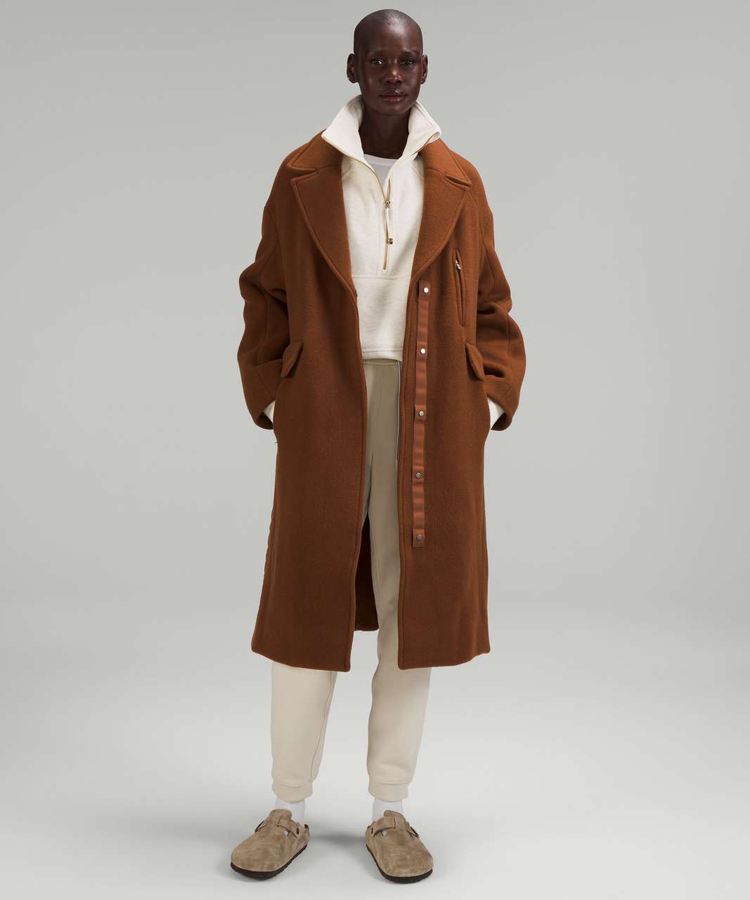 Lululemon Wool Long Coat - Roasted Brown