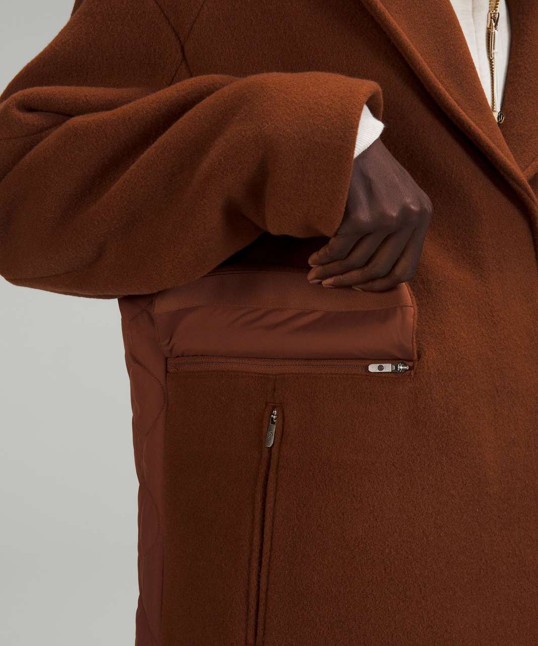 Lululemon Wool Long Coat - Roasted Brown