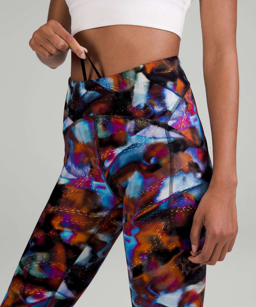 Lululemon Power Thru High-Rise Tight 25 - Crackle Glaze Coal Black - lulu  fanatics