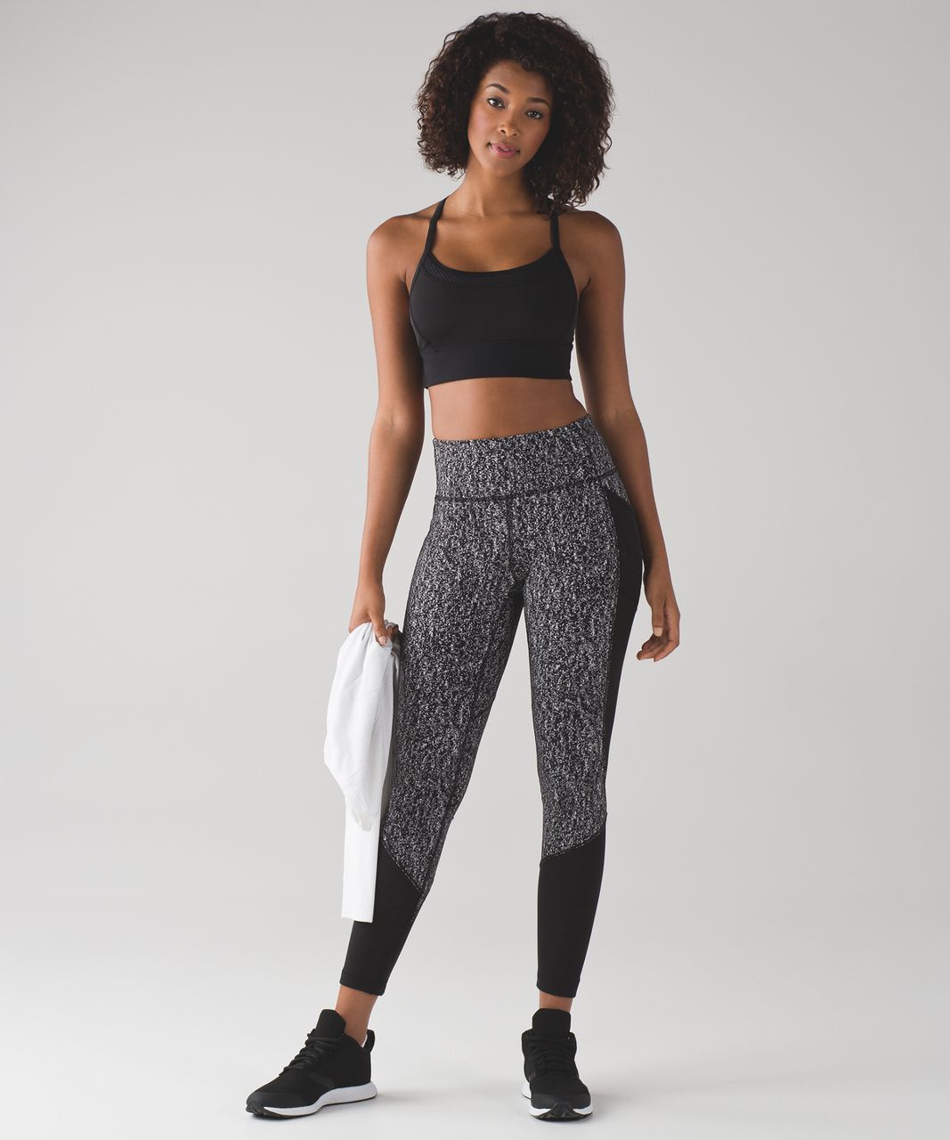 Lululemon Luon Suited Jacquard Black White Fit Physique Tight High Rise  Leggings 