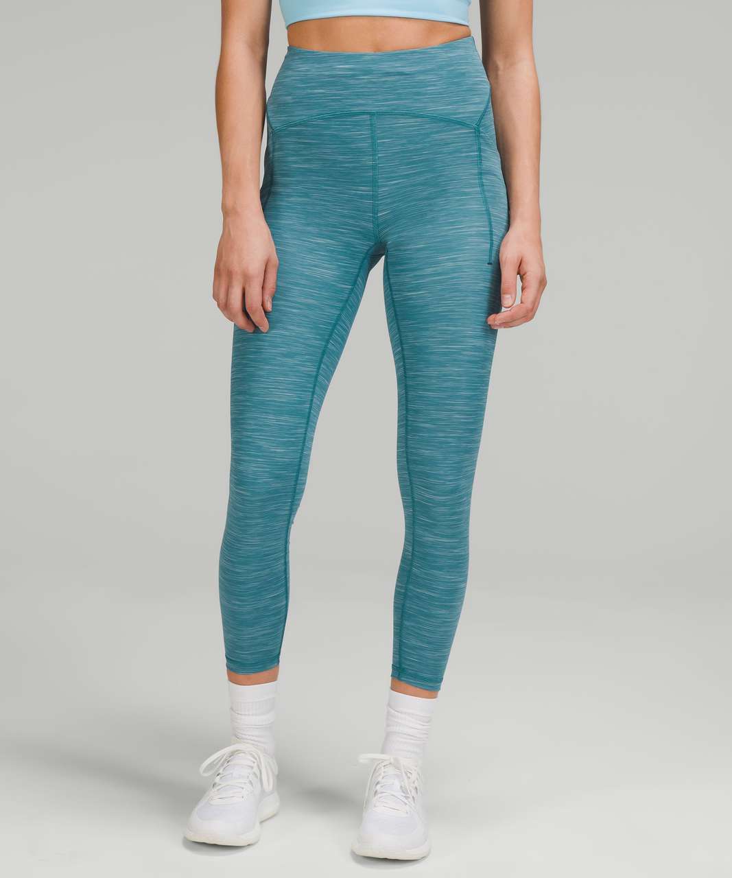 Lululemon Power Thru High-Rise Tight 25 - Heathered Capture Blue - lulu  fanatics