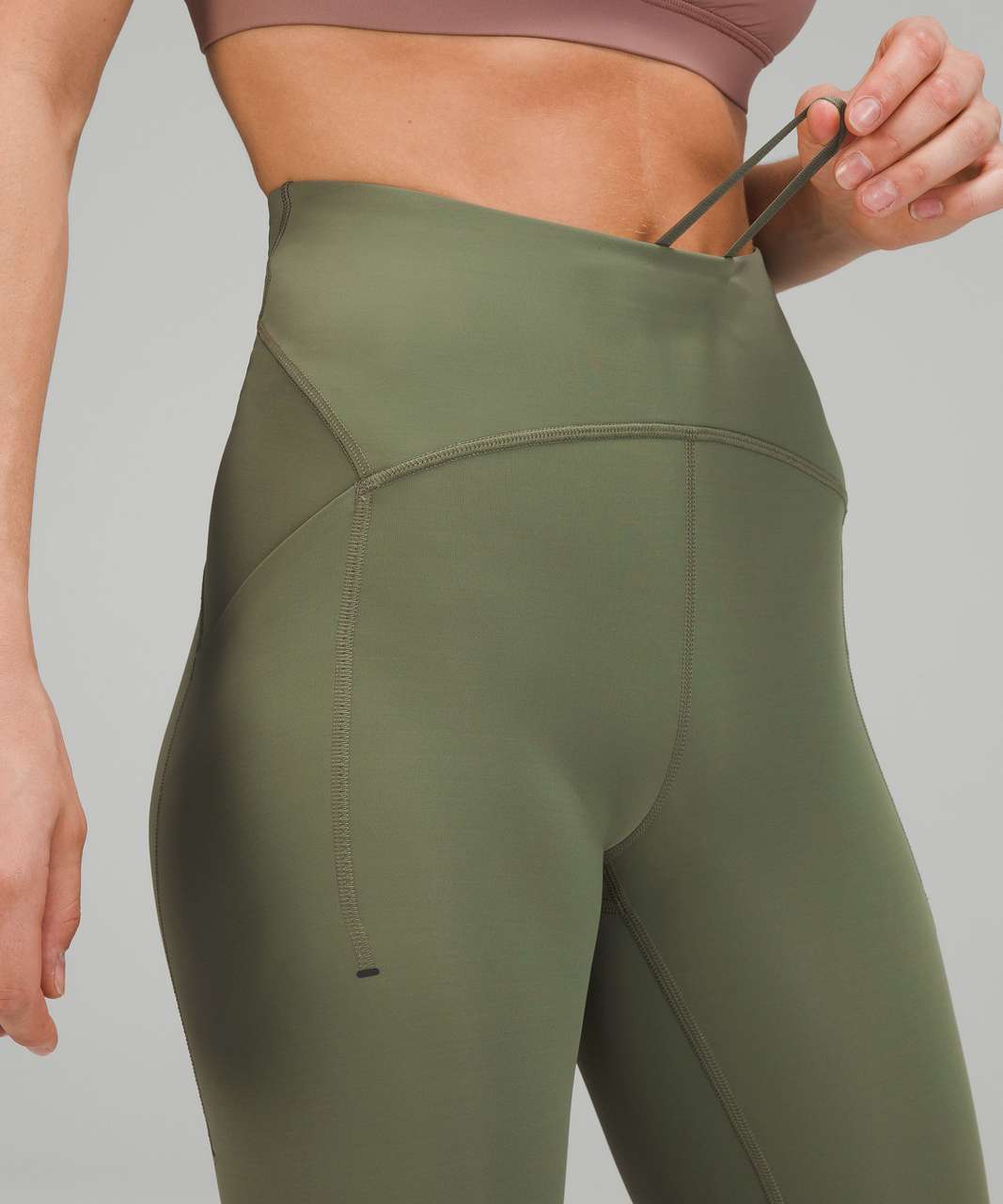 Lululemon Power Thru High Rise Crop Size 6 Tight 23” Run Maldives Green  Pockets