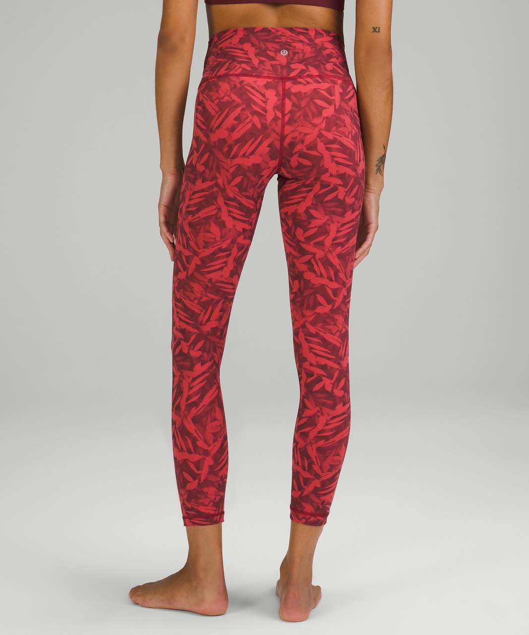 Lululemon Wunder Under High-Rise Tight 25" *Luxtreme - Spray Leaf Fireside Red Multi