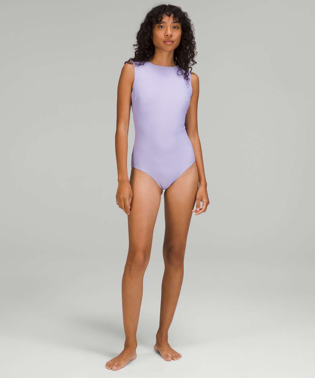 Lululemon Waterside High-Neck One-Piece Swimsuit *Medium Bum Coverage - Lilac Smoke